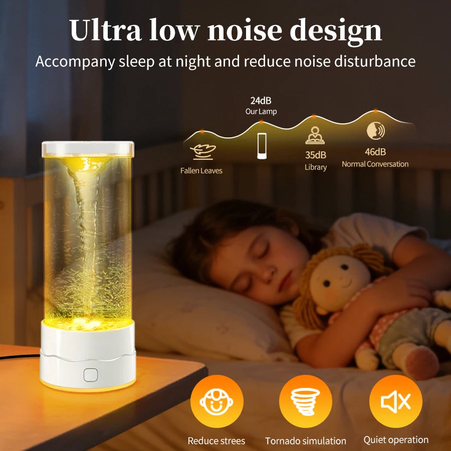 Creative LED Tornado Night Light USB Multi-Color Changing Atmosphere Lamp For Children Adult Birthday Gift Home Bedroom Decor
