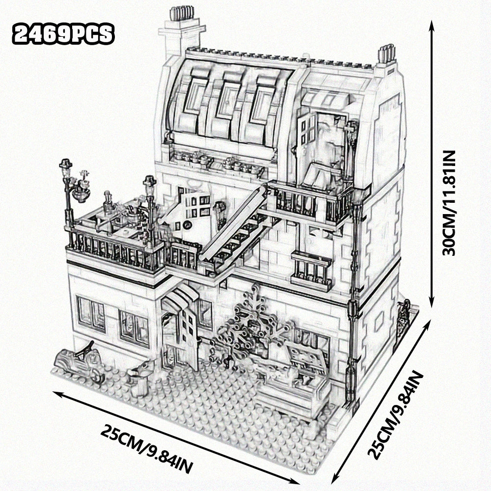 Street Views Expert Building Blocks Bank Pari Restaurant Model Creative Advanced House Assembly Set Xmas Gifts For Room Decor