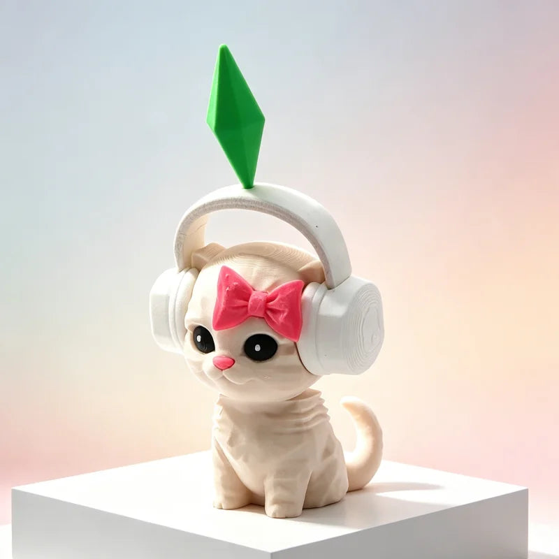 Cute Plumbob Dancing Cat Car Accessory The Sims Inspired Cat Figurine Ornament Creative Dashboard Decor For Car Interior & Desk