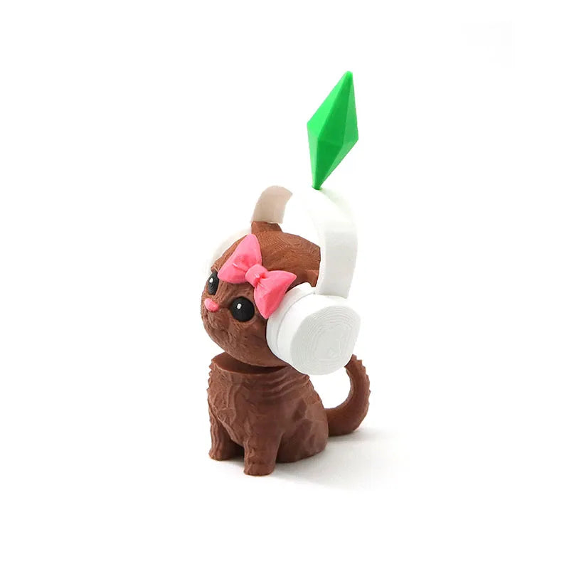 Cute Plumbob Dancing Cat Car Accessory The Sims Inspired Cat Figurine Ornament Creative Dashboard Decor For Car Interior & Desk