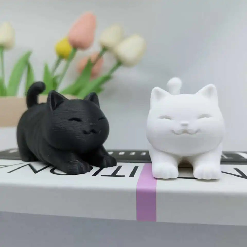 3D Printing Super Cute Creative Simulation Small Fat Cat Statue Ornament, Fashionable Creative Cat Statue, Desktop Decoration