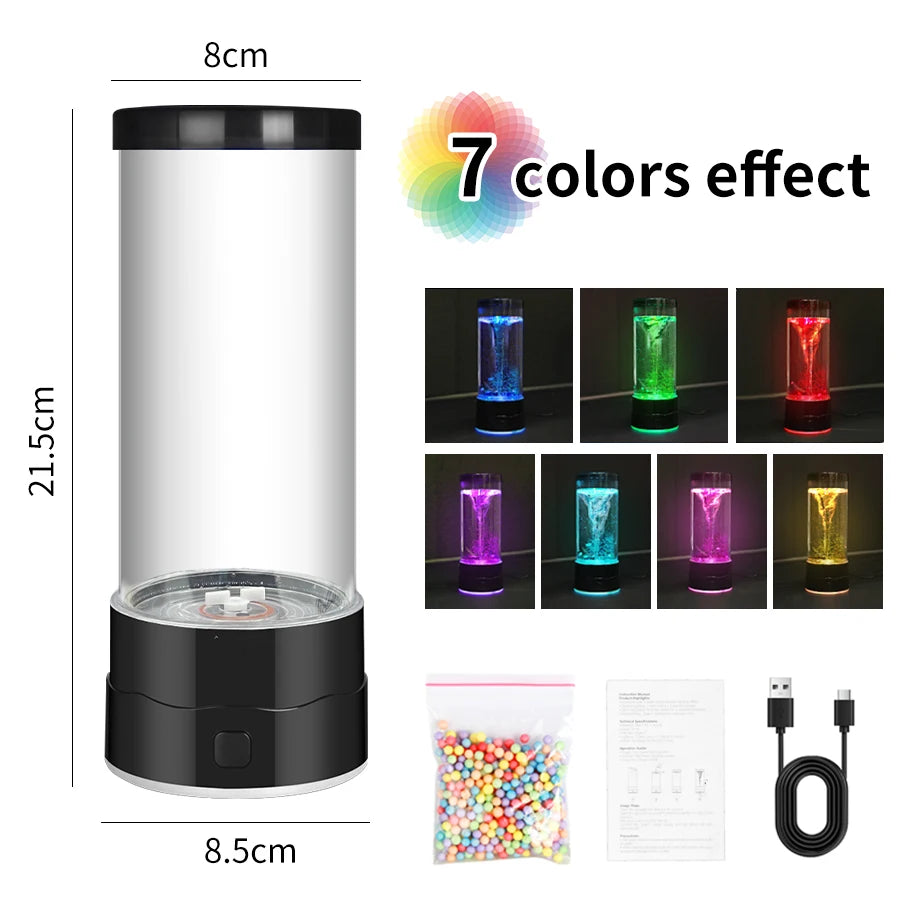 Creative LED Tornado Night Light USB Multi-Color Changing Atmosphere Lamp For Children Adult Birthday Gift Home Bedroom Decor