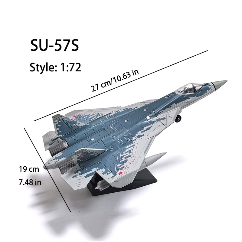 SU-57S Fighter 1/72 Plastic Assembly Military Plane Model Home Placement Collection decoration Creative Gift (including base