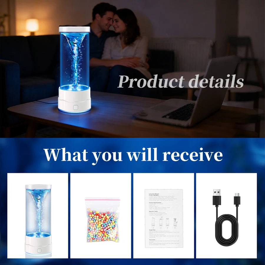 Creative LED Tornado Night Light USB Multi-Color Changing Atmosphere Lamp For Children Adult Birthday Gift Home Bedroom Decor