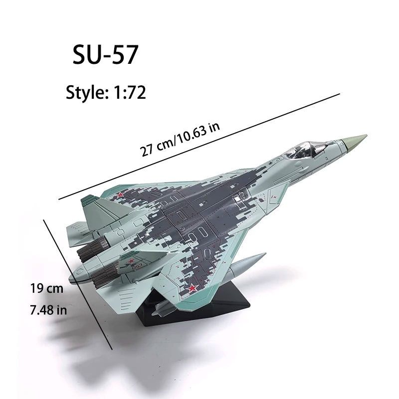 SU-57S Fighter 1/72 Plastic Assembly Military Plane Model Home Placement Collection decoration Creative Gift (including base
