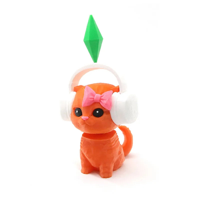 Cute Plumbob Dancing Cat Car Accessory The Sims Inspired Cat Figurine Ornament Creative Dashboard Decor For Car Interior & Desk