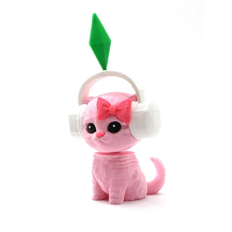Cute Plumbob Dancing Cat Car Accessory The Sims Inspired Cat Figurine Ornament Creative Dashboard Decor For Car Interior & Desk